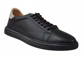 Pantofi barbati, casual, din piele naturala, TOSKA, Negru, TRK10GN